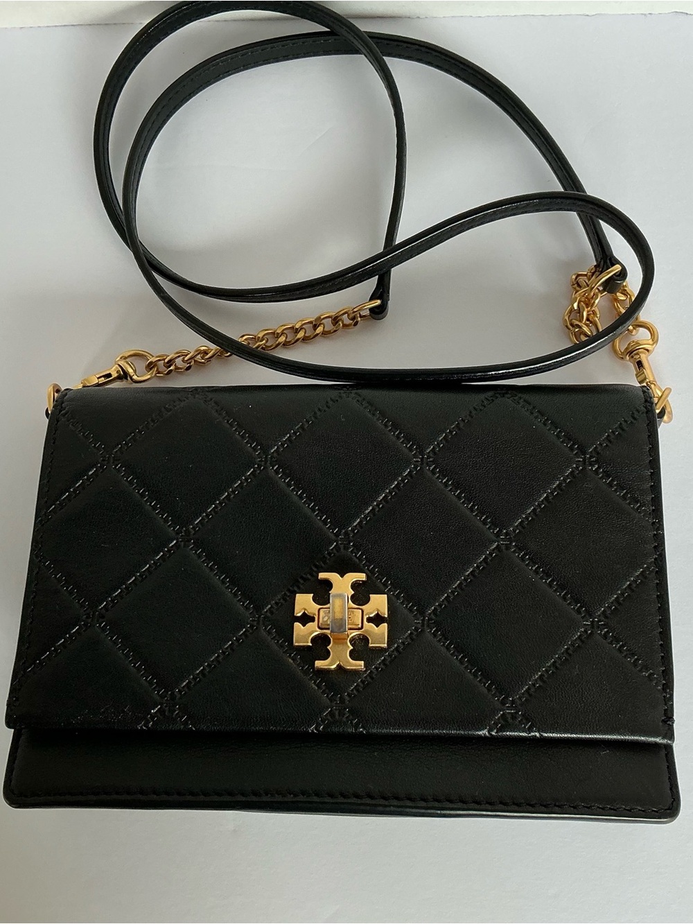 Tory Burch Georgia Quilted Leather Turn Lock Mini Bag in Black - Picture 3 of 16